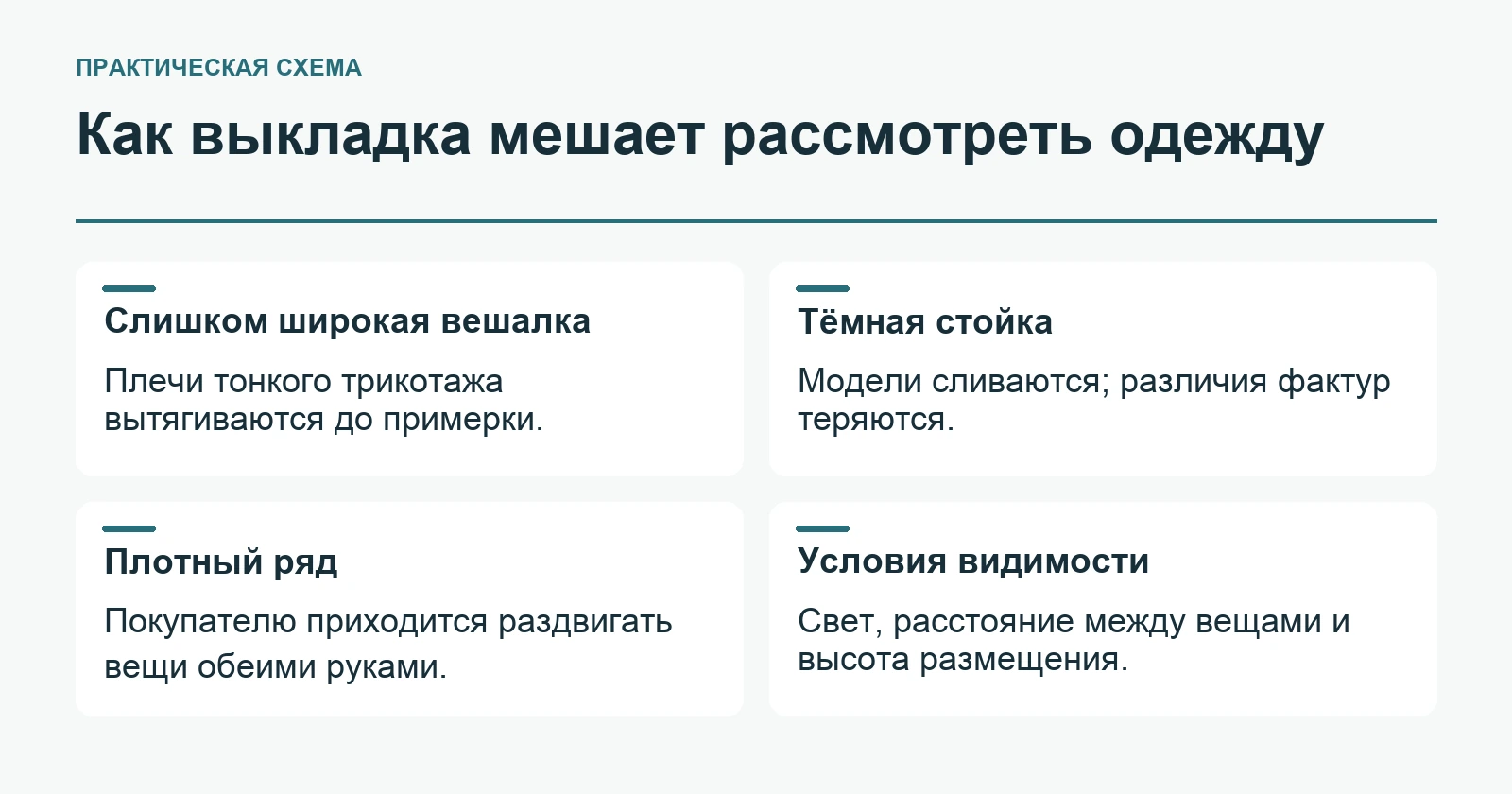 Как выкладка мешает рассмотреть одежду